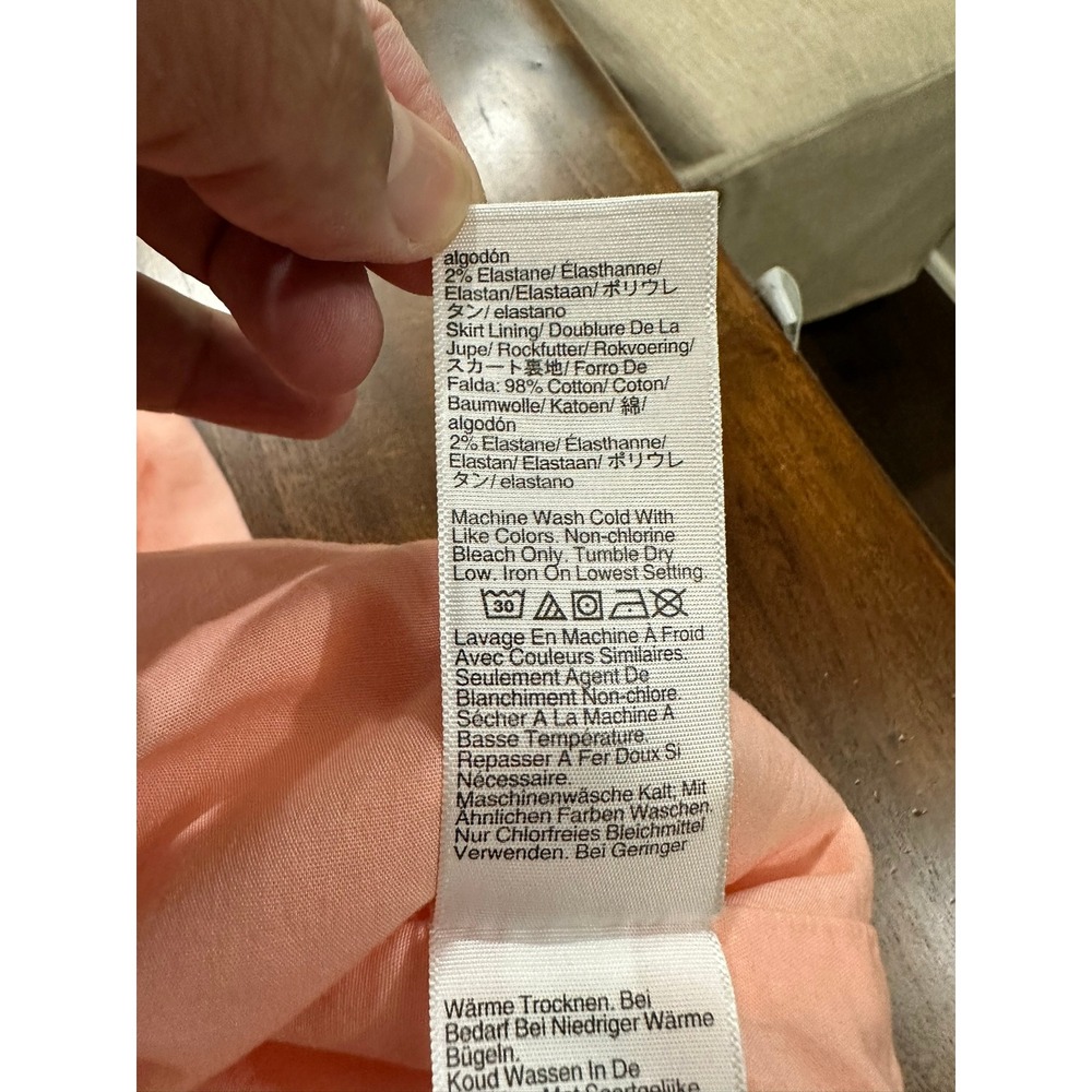J.Crew Midi Dress CJ497 Sleeveless Square Neck Tiered Skirt Peach Pink Size M